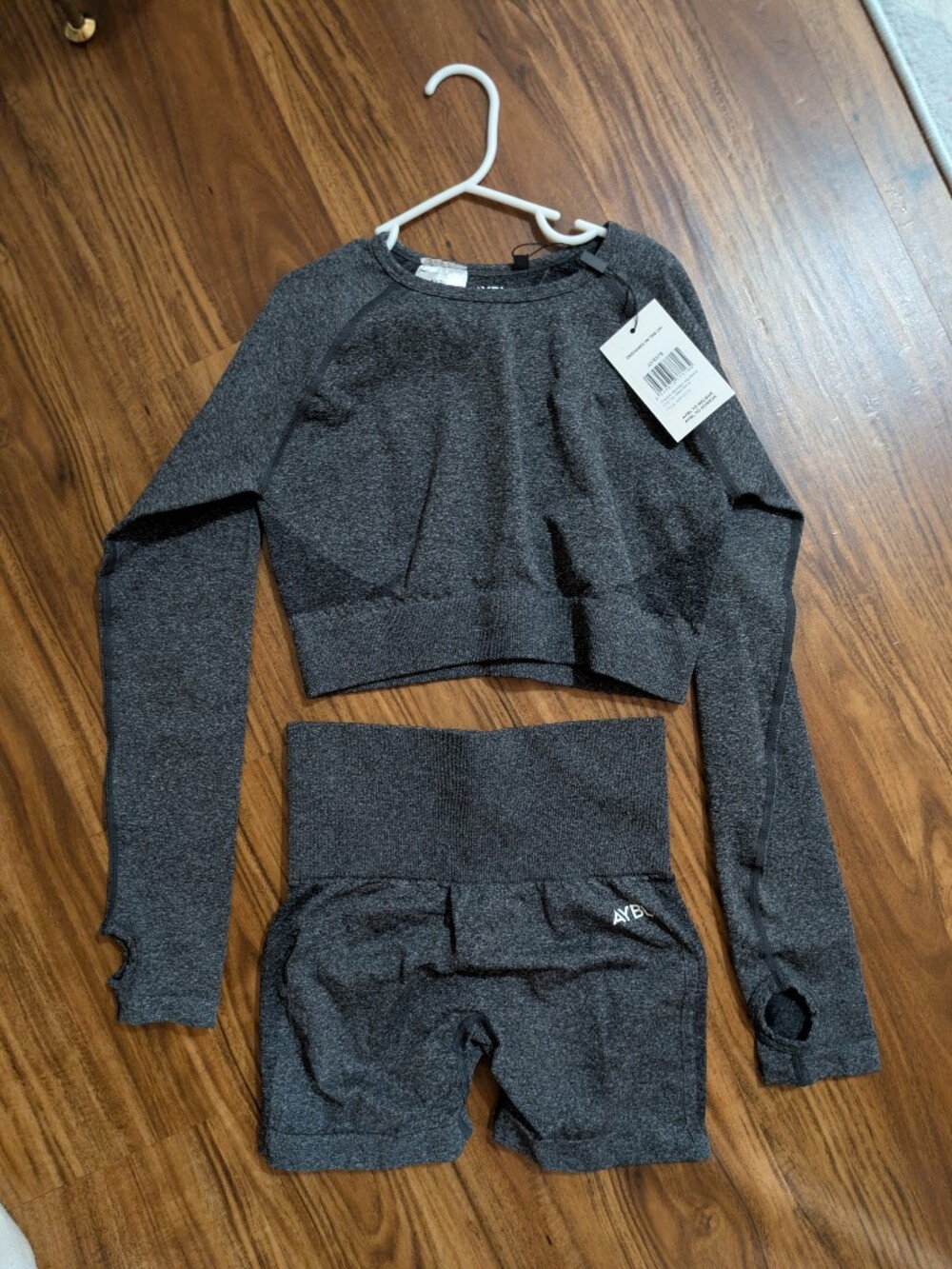 AYBL Charcoal Gray Seamless Two-Piece Workout Set